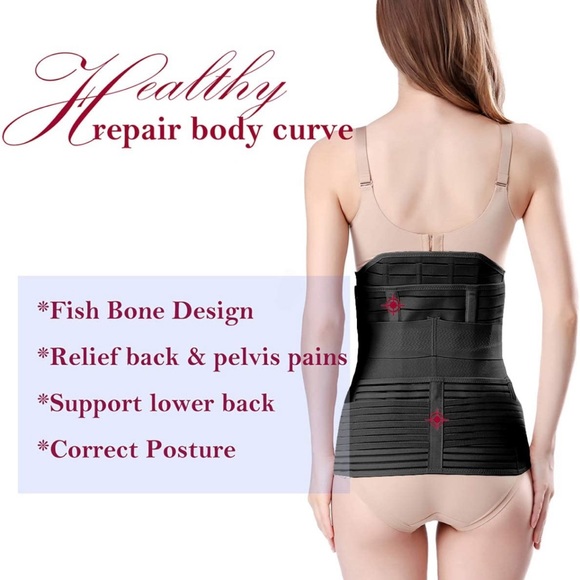 🤰🏻3-in-1 Postpartum Support - Belly/waist/pelvis Shapewear Slimming (Black) - Picture 3 of 5